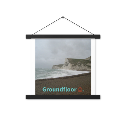 Waves and Sand Poster with hangers with Groundfloor with House Logo
