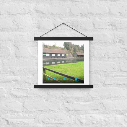 Lakeside Serenity Poster with hangers with realestatematching with key Logo