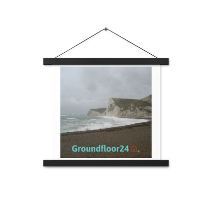 Waves and Sand Poster with hangers with Groundfloor24 with House Logo