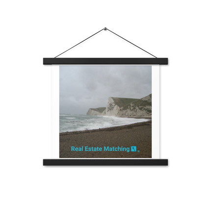 Waves and Sand Poster with hangers with realestatematching with key Logo