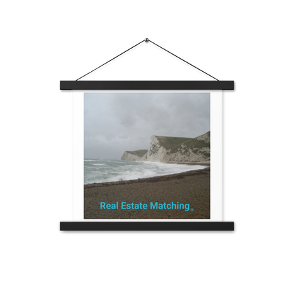 Waves and Sand Poster with hangers with realestatematching without key Logo