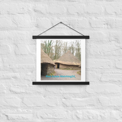 Village Charm Poster with hangers with realestatematching24 without key Logo