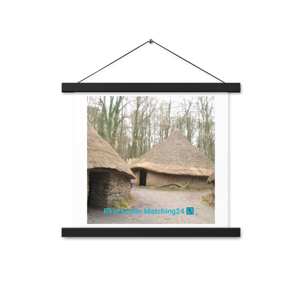 Village Charm Poster with hangers with realestatematching24 with key Logo