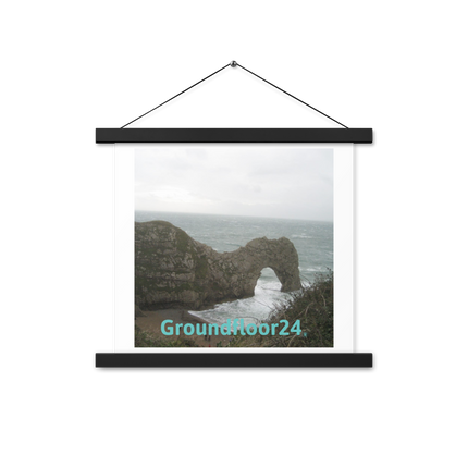 Coastal Escape Poster with hangers with Groundfloor24 without House Logo