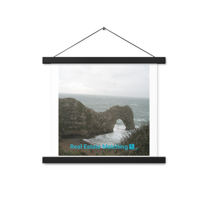 Coastal Escape Poster with hangers with realestatematching with key Logo