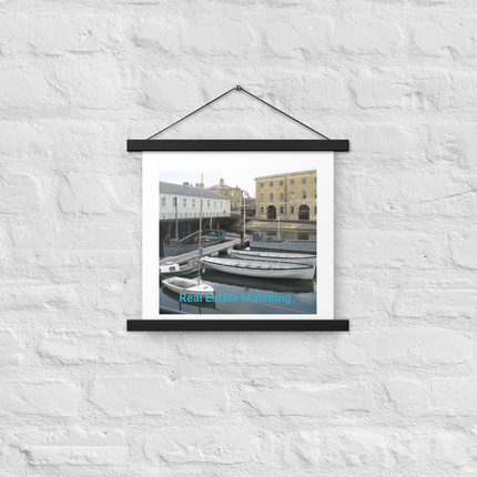 Boat on Water Poster with hangers realestatematching without key Logo
