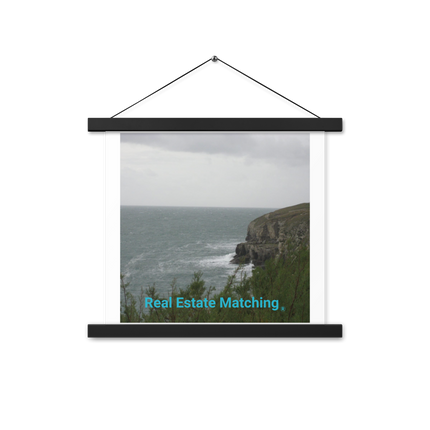 Seaside Serenity Poster with hangers with realestatematching without key Logo