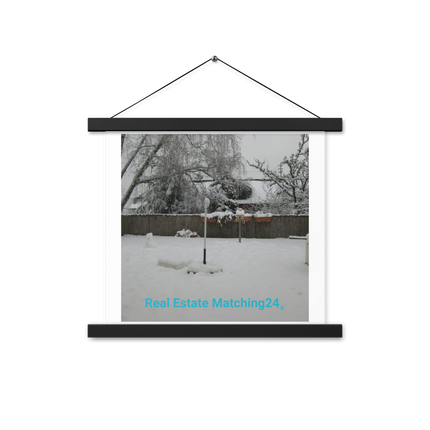 Winter Wonderland Poster with hangers with realestatematching24 without key Logo