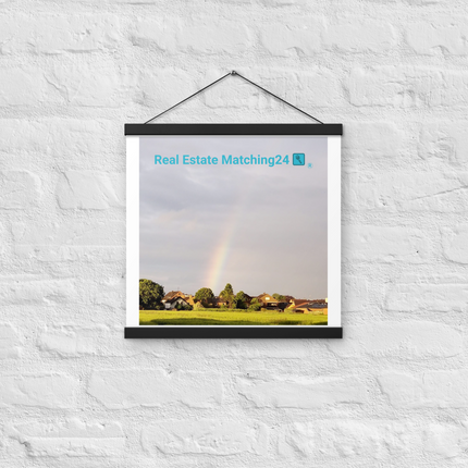 The Rainbow Sinari Poster with hangers with Real Estate Matching24 Logo