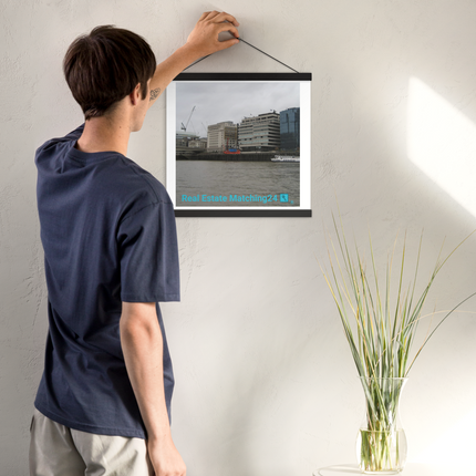 Beautiful Place Poster with hangers with Real Estate Matching24 Logo