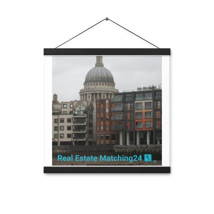 St. Paul's Cathedral Poster with hangers with Real Estate Matching24 Logo