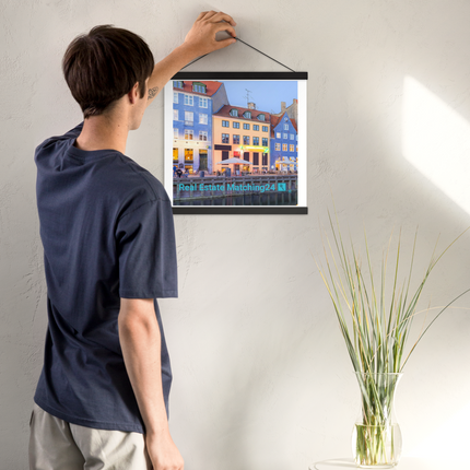 Nyhavn Poster with hangers with Real Estate Matching24 Logo