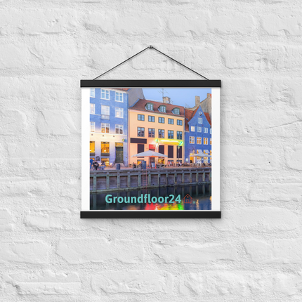Nyhavn Poster with hangers with Groundfloor24 Logo