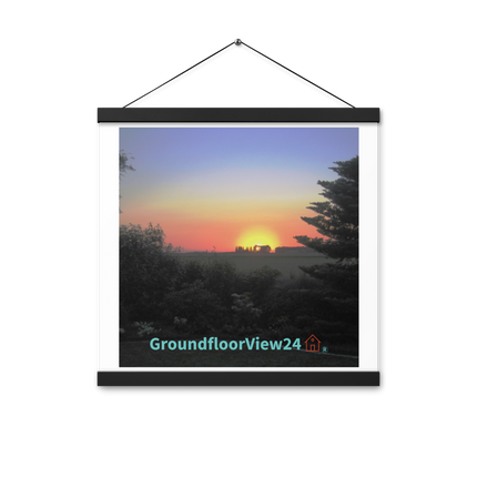 Beautiful Sunset Sinari Poster with hangers with groundfloorview24 with House Logo