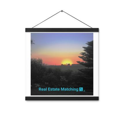 Beautiful Sunset Sinari Poster with hangers with realestatematching with key Logo