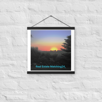Beautiful Sunset Sinari Poster with hangers with realestatematching24 without key Logo