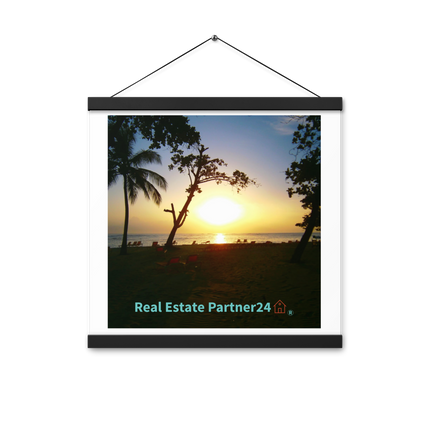 Beautiful Sea View Poster with hangers with realestatepartner24 with house Logo