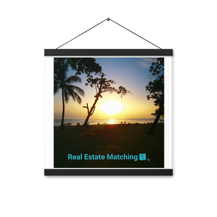 Beautiful Sea View Poster with hangers with realestatematching with key Logo