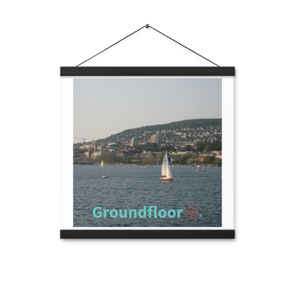 Beautiful River & Hills Sinari Poster with hangers with Groundfloor with House Logo