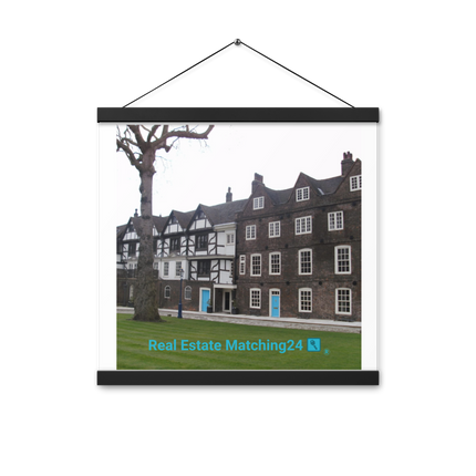 Beautiful Palace Framed photo paper poster with realestatematching24 with key Logo