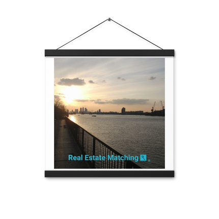 Awesome River View Poster with hangers with realestatematching with key Logo