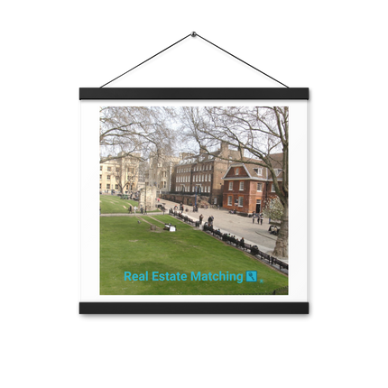 Beautiful Park Poster with hangers with realestatematching with key Logo
