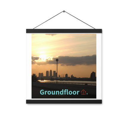 Majestic Sunset Poster with hangers with Groundfloor with House Logo