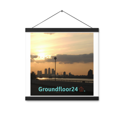 Majestic Sunset Poster with hangers with Groundfloor24 with House Logo