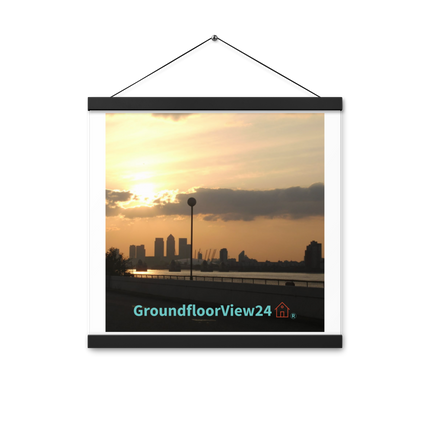 Majestic Sunset Poster with hangers with groundfloorview24 with House Logo