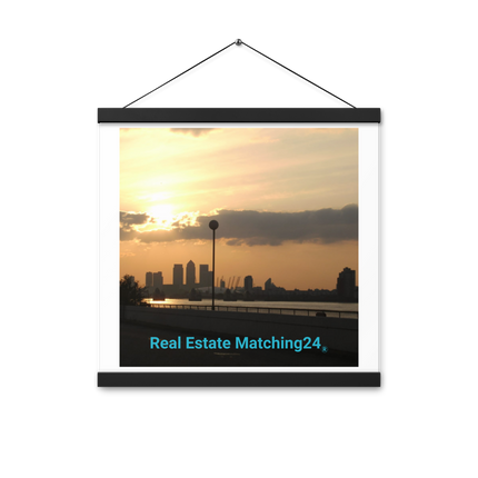 Majestic Sunset Poster with hangers with realestatematching24 without key Logo