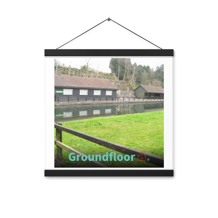 Lakeside Serenity Poster with hangers with Groundfloor with House Logo