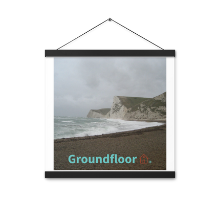 Waves and Sand Poster with hangers with Groundfloor with House Logo
