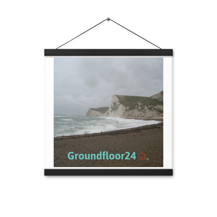 Waves and Sand Poster with hangers with Groundfloor24 with House Logo