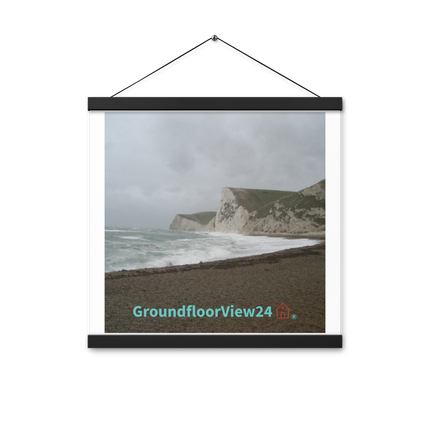 Waves and Sand Poster with hangers with groundfloorview24 with House Logo