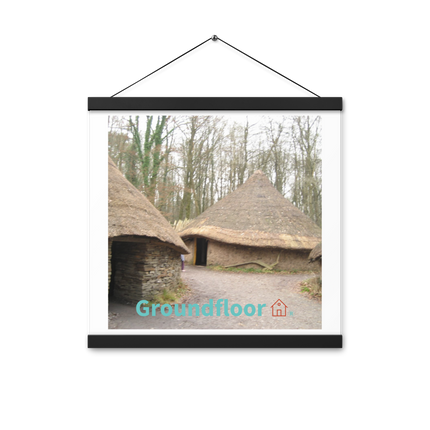 Village Charm Poster with hangers with Groundfloor with House Logo