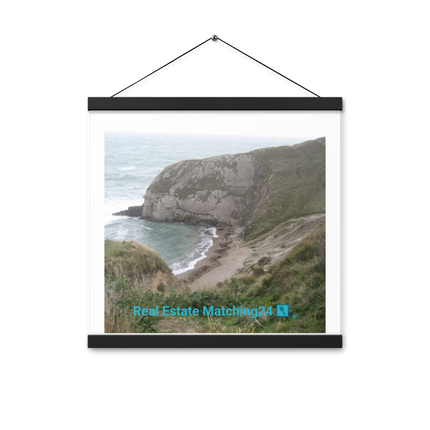 Sea & Hills Poster with hangers with realestatematching24 with key Logo