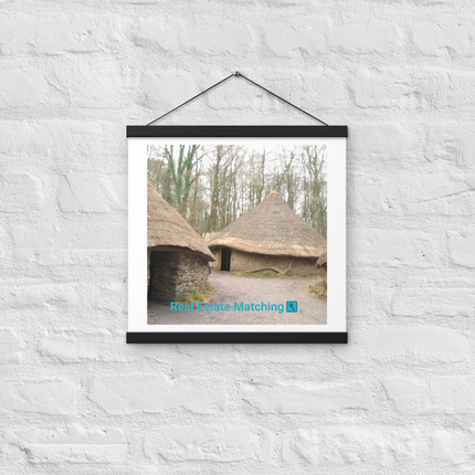 Village Charm Poster with hangers with realestatematching with key Logo