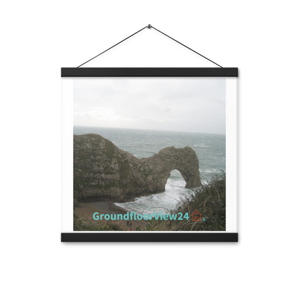 Coastal Escape Poster with hangers with groundfloorview24 with House Logo