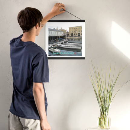 Boat on Water Poster with hangers groundfloorview24 with House Logo