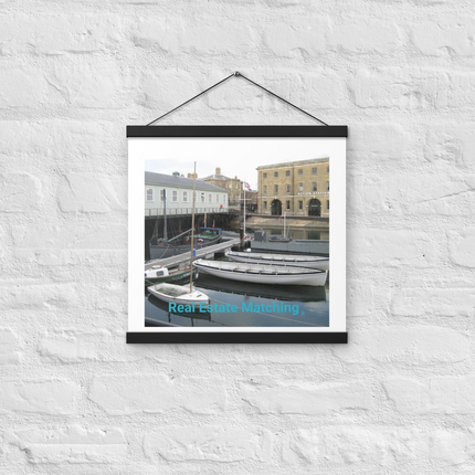 Boat on Water Poster with hangers realestatematching without key Logo
