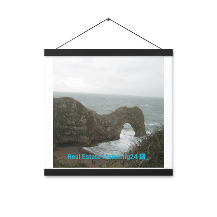 Coastal Escape Poster with hangers with realestatematching24 with key Logo