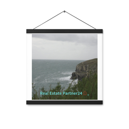 Seaside Serenity Poster with hangers with realestatepartner24 with house Logo