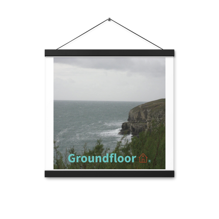 Seaside Serenity Poster with hangers with Groundfloor with House Logo