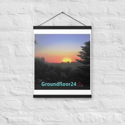 Beautiful Sunset Sinari Poster with hangers with Groundfloor with House Logo
