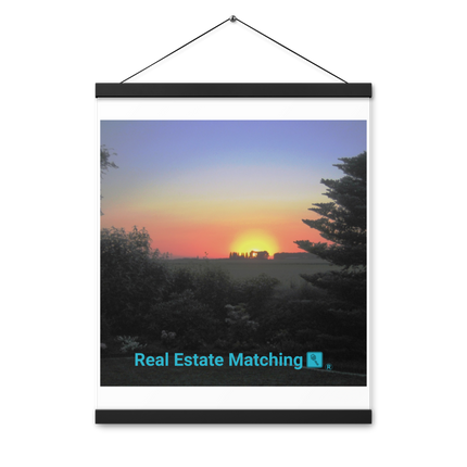Beautiful Sunset Sinari Poster with hangers with realestatematching with key Logo