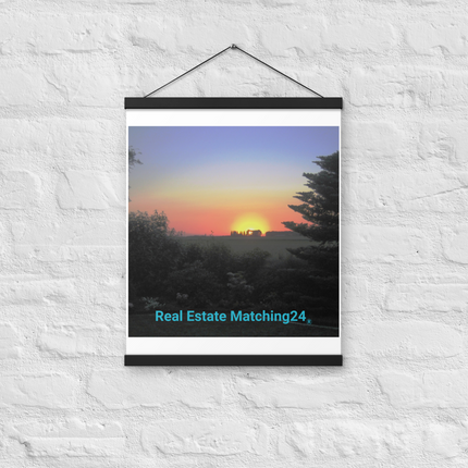Beautiful Sunset Sinari Poster with hangers with realestatematching24 without key Logo
