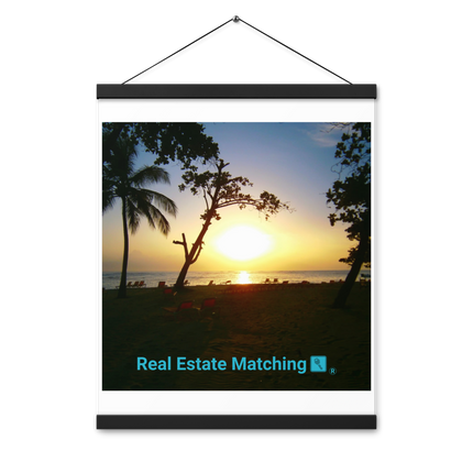 Beautiful Sea View Poster with hangers with realestatematching with key Logo