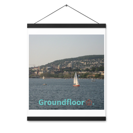 Beautiful River & Hills Sinari Poster with hangers with Groundfloor with House Logo