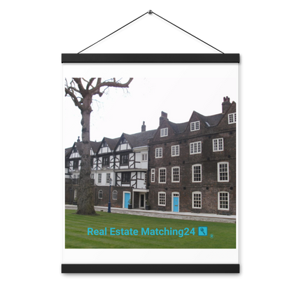 Beautiful Palace Framed photo paper poster with realestatematching24 with key Logo
