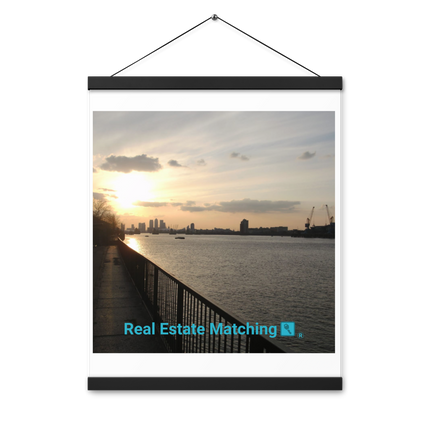 Awesome River View Poster with hangers with realestatematching with key Logo